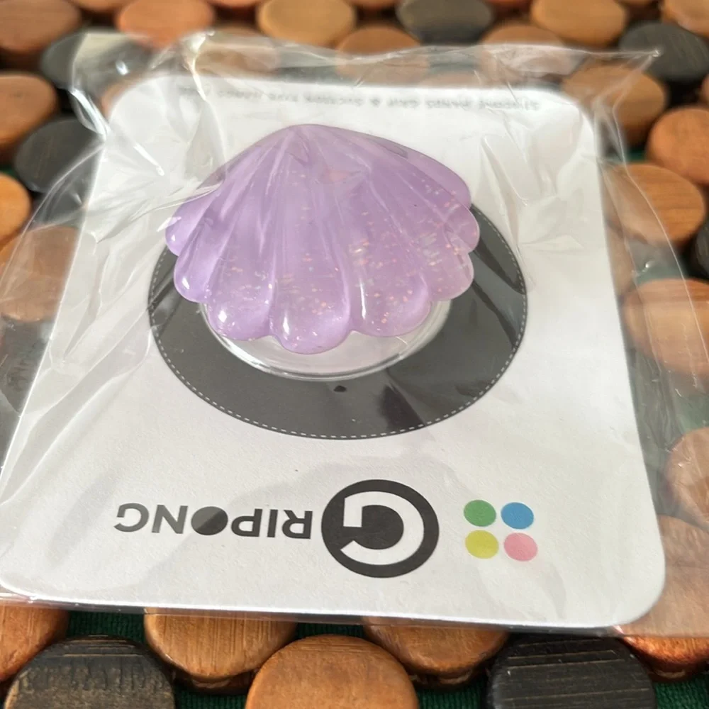 Gripong Purple Glittery Shell Phone Grip